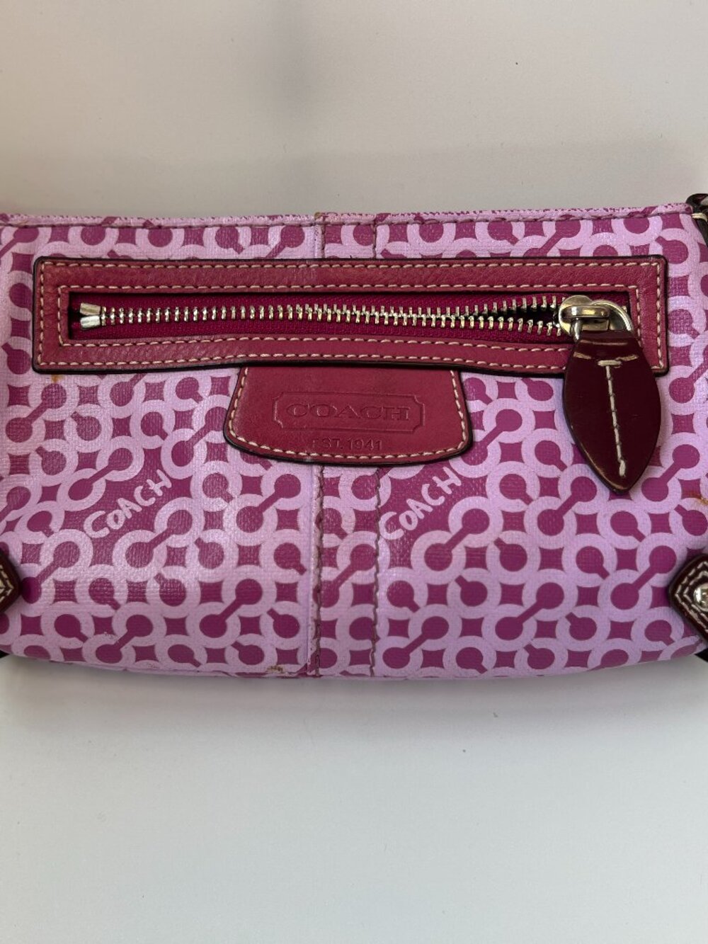Coach Penelope Op Art purple wristlet
